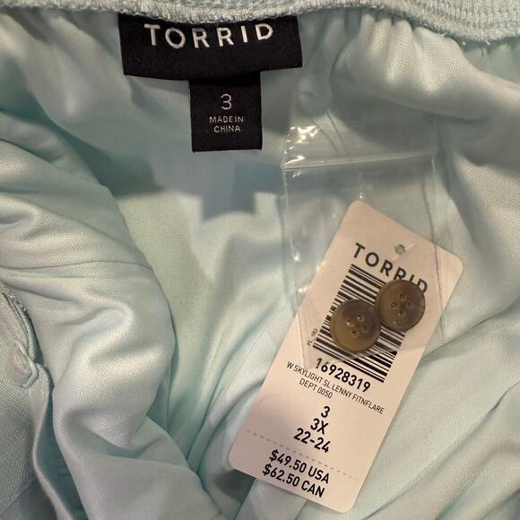 Torrid Light Blue Button Front Babydoll Flowy Cami Top 3X Plus Size Pastel Soft - Picture 5 of 8